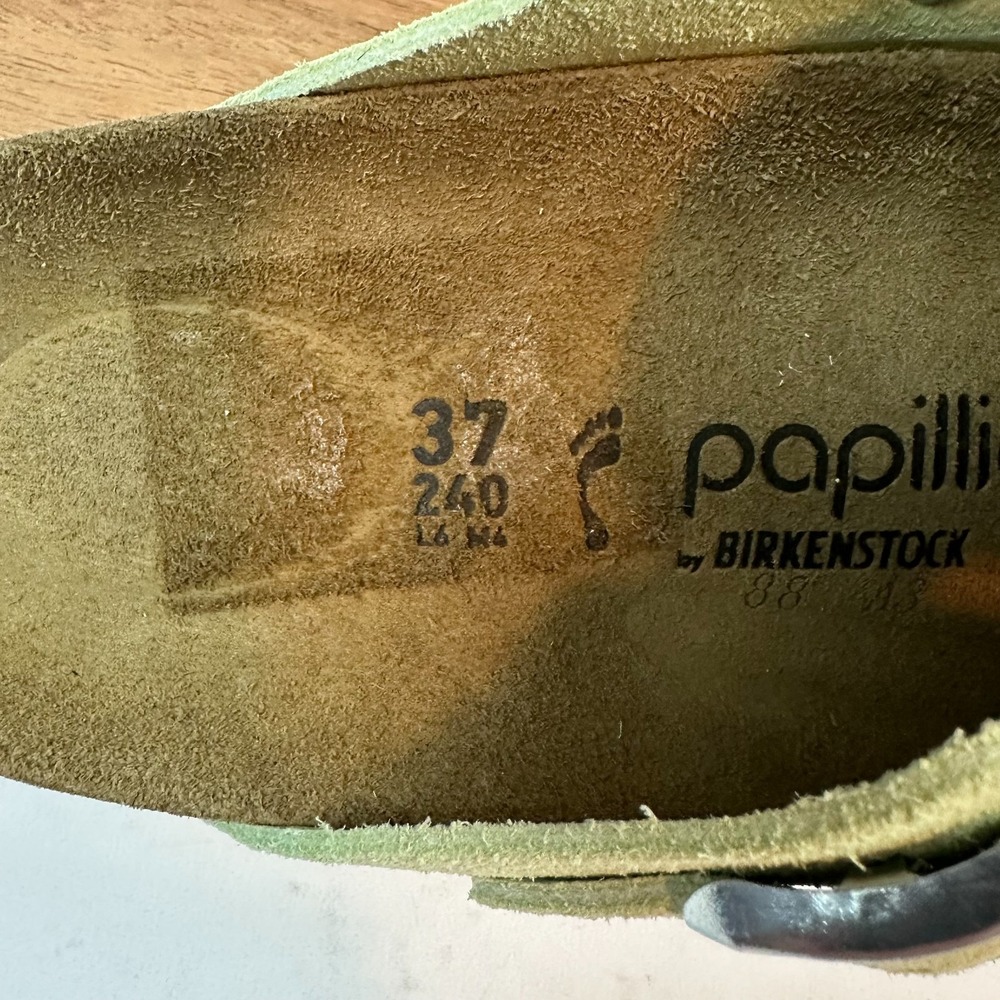 New NWT Womens Birkenstock Papillio Chunk7 Boston Green Suede Clogs Size 37 US 6 - Picture 8 of 8